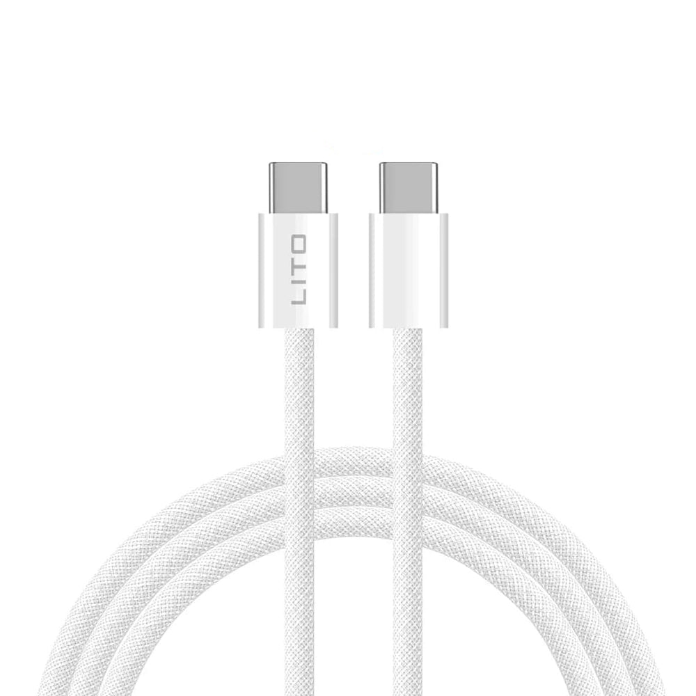Cabo de Dados e Carregamento USB-C - USB-C Lito LD04CC, 60W, 1m, Branco
