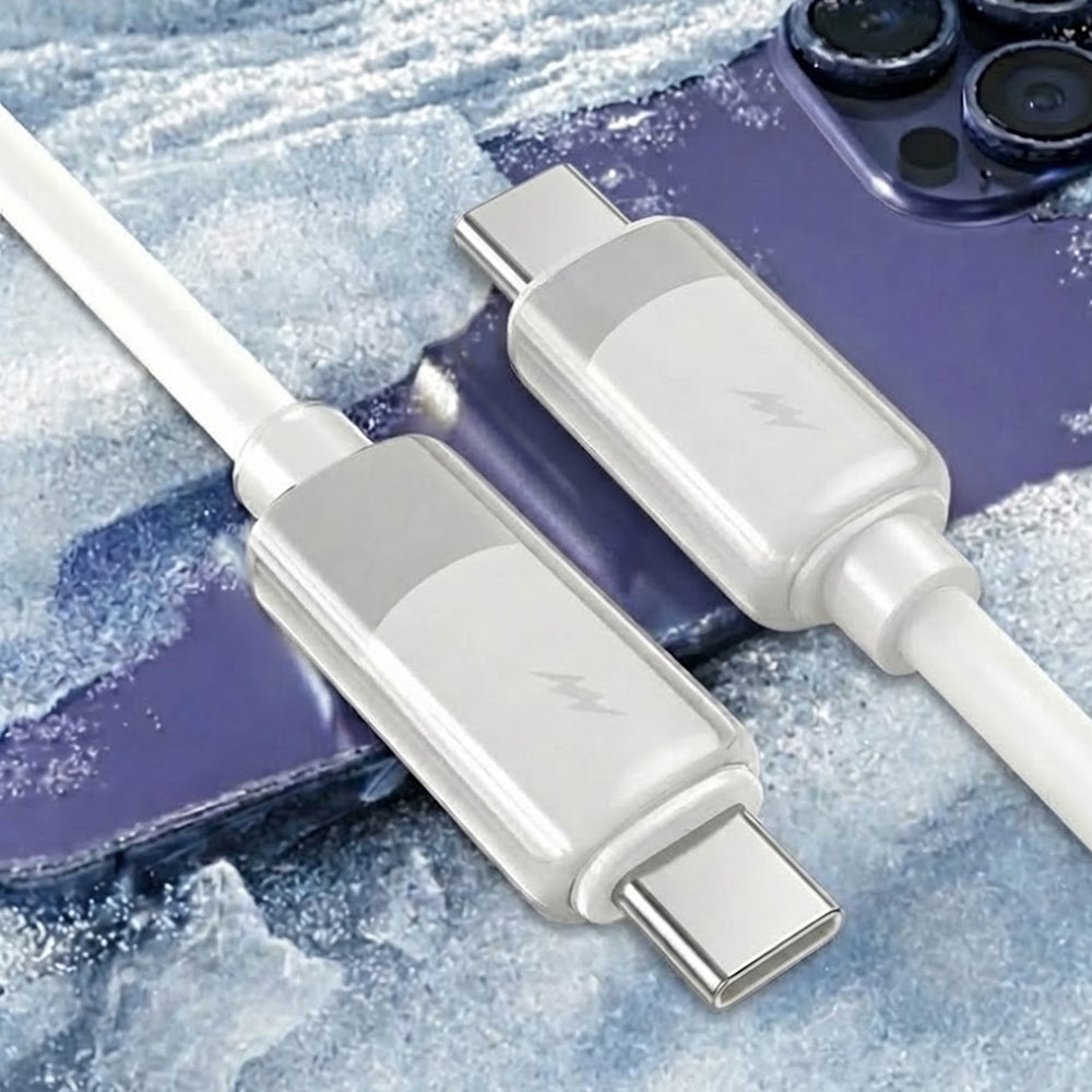 Cabo de Dados e Carregamento USB-C - USB-C Lito LD07, 60W, 1m, Branco