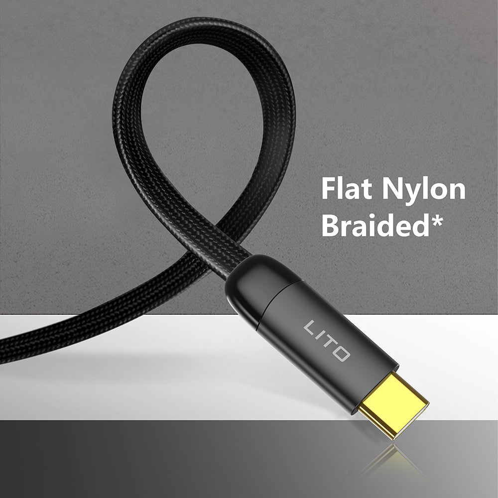 Cabo de Dados e Carregamento USB-C - USB-C Lito LD11CC, 60W, 1m, Preto