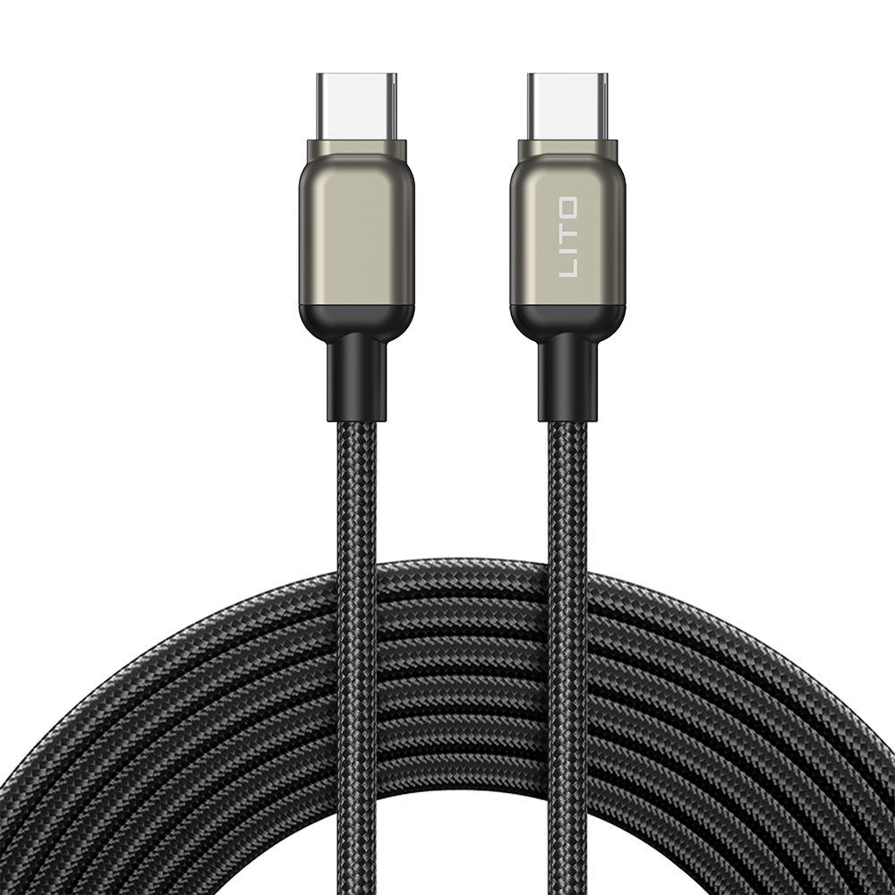 Cabo de Dados e Carregamento USB-C - USB-C Lito LD17, 100W, 1m, Preto