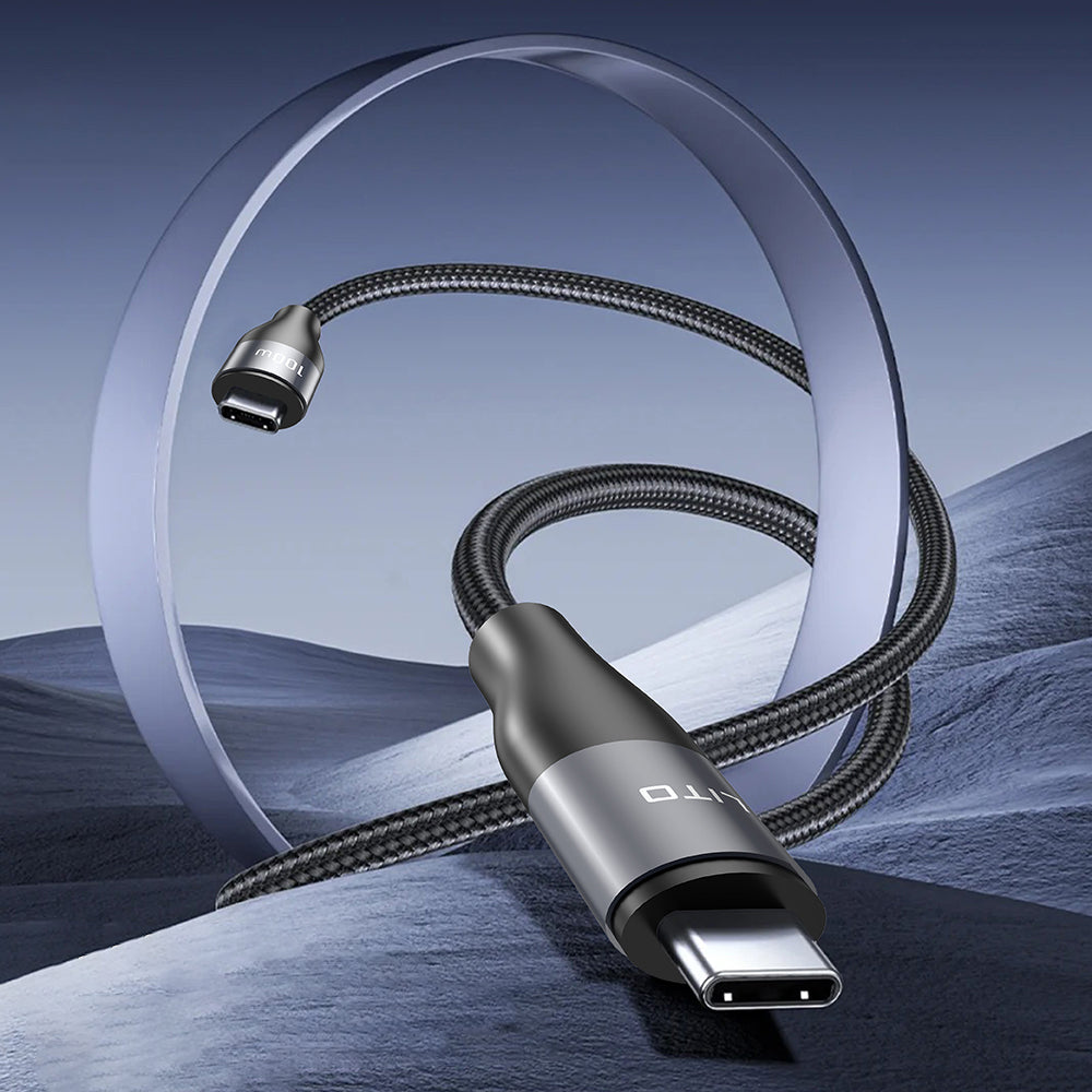 Cabo de Dados e Carregamento USB-C - USB-C Lito LD23CC, 100W, 1m, Cinzento