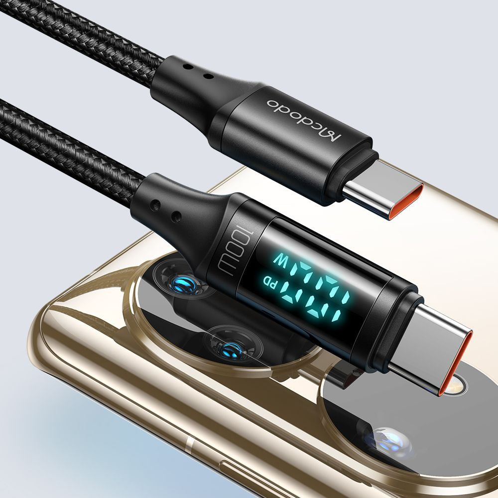 USB-C Data and Charging Cable - USB-C McDodo CA-1100 Display, 100W, 1.2m, Black
