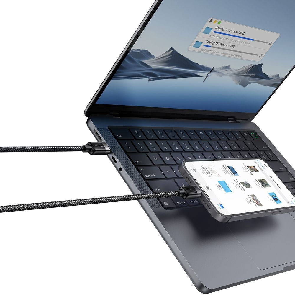 Cabo de Dados e Carregamento USB-C - USB-C McDodo CA-2000 Self Winding, 60W, 1.2m, Preto