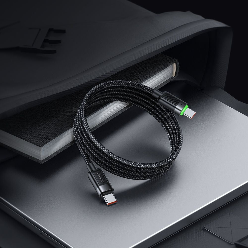Cabo de Dados e Carregamento USB-C - USB-C McDodo CA-2000 Self Winding, 60W, 1.2m, Preto