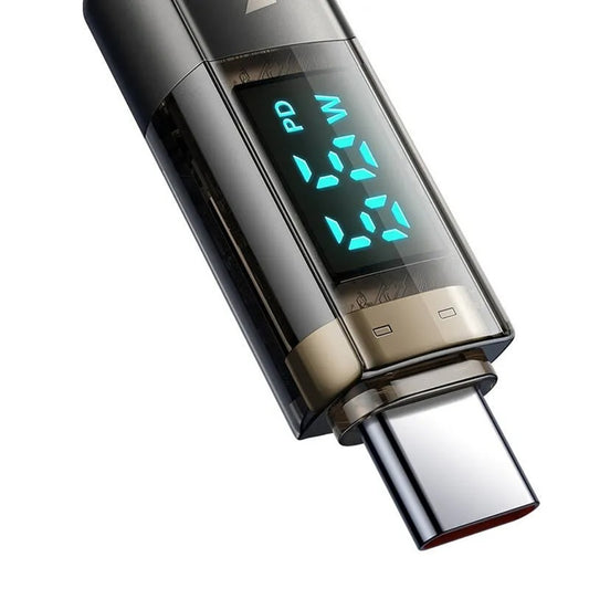 Cabo de Dados e Carregamento USB-C - USB-C McDodo CA-3610 Display Auto Power Off, 100W, 1.2m, Preto