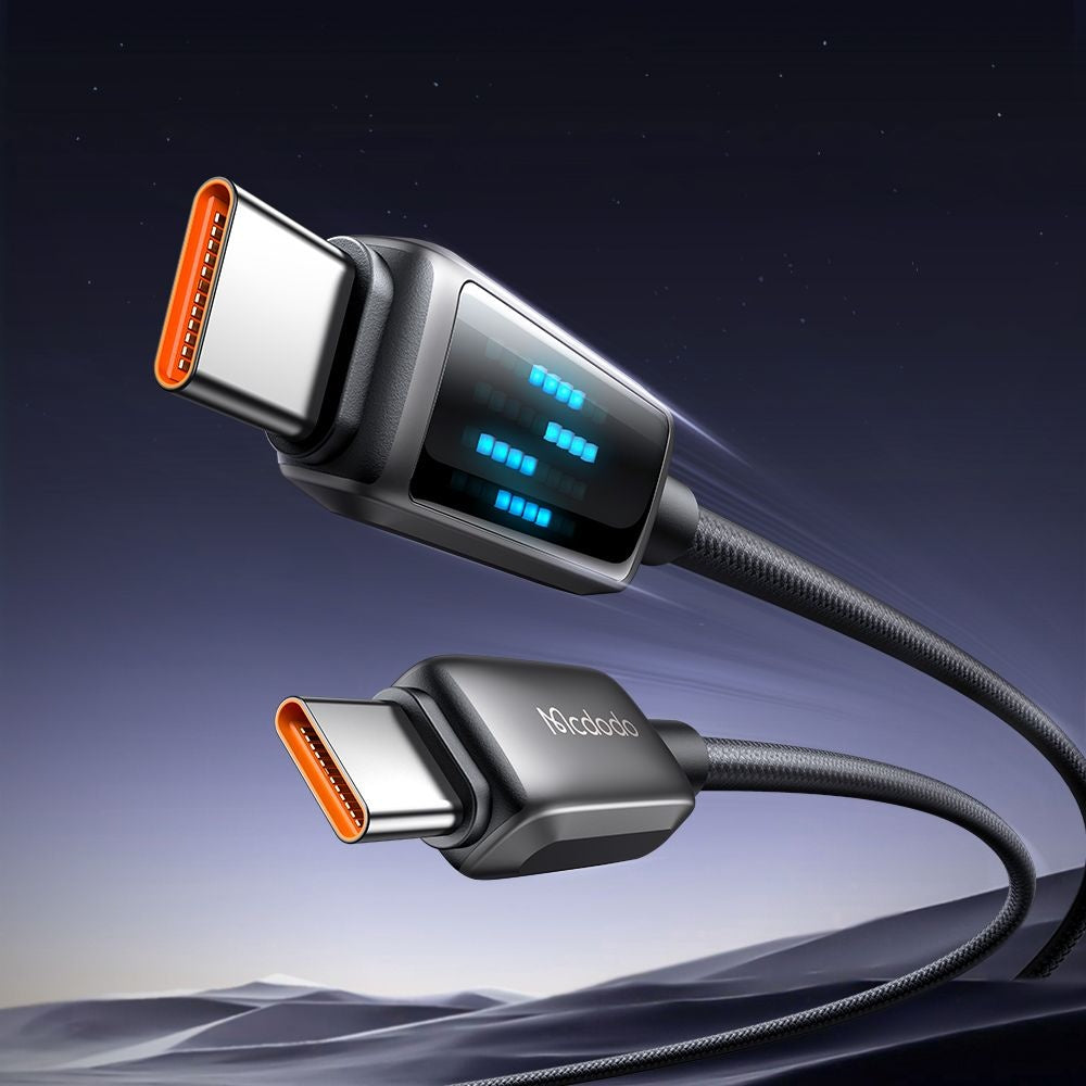 Cabo de Dados e Carregamento USB-C - USB-C McDodo CA-4250 Display, 100W, 1.2m, Preto