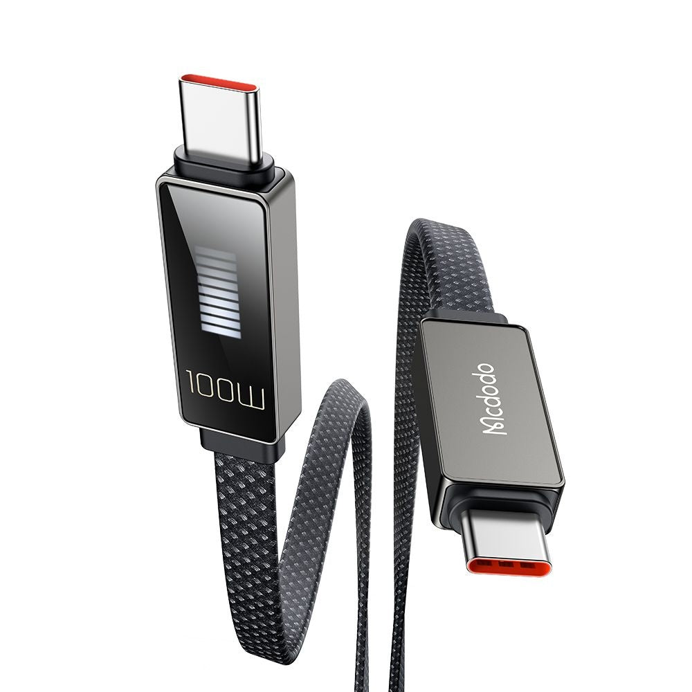 Cabo de Dados e Carregamento USB-C - USB-C McDodo CA-4470 Rythm Display, 100W, 1.2m, Preto