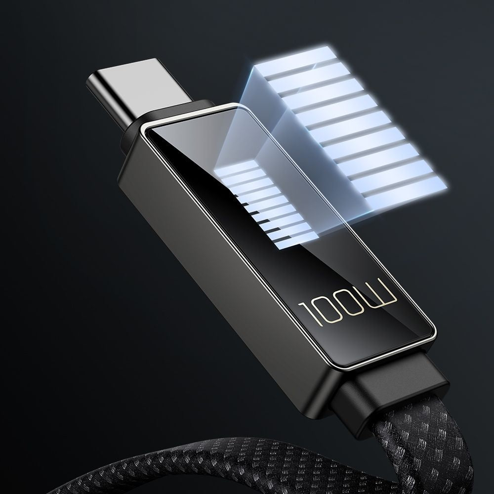 Cabo de Dados e Carregamento USB-C - USB-C McDodo CA-4470 Rythm Display, 100W, 1.2m, Preto