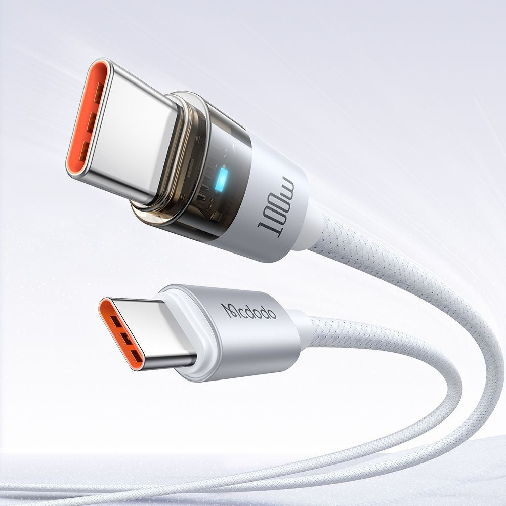 Cabo de Dados e Carregamento USB-C - USB-C McDodo CA-5582, 100W, 1.2m, Branco