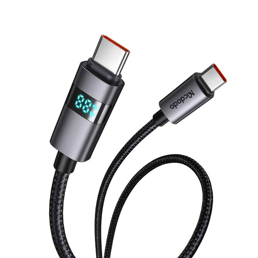 Cabo de Dados e Carregamento USB-C - USB-C McDodo CA-5610 Display, 100W, 1.2m, Preto