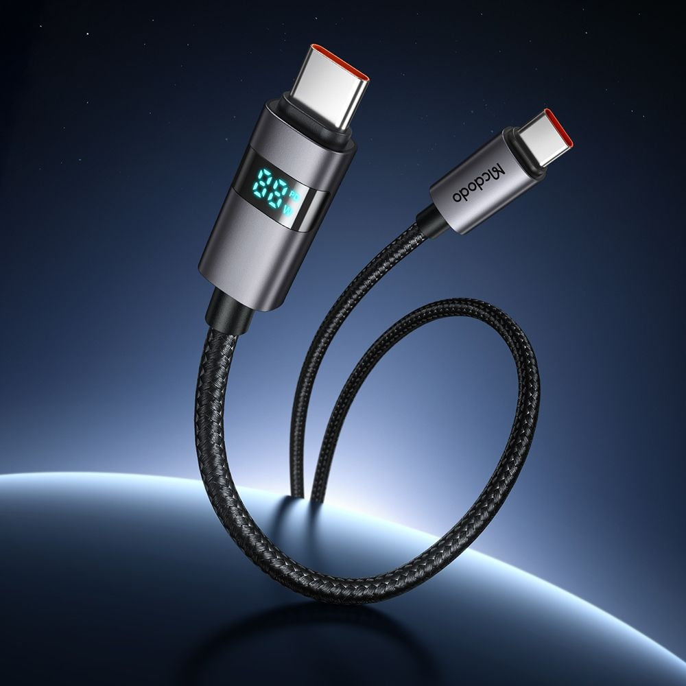 Cabo de Dados e Carregamento USB-C - USB-C McDodo CA-5610 Display, 100W, 1.2m, Preto