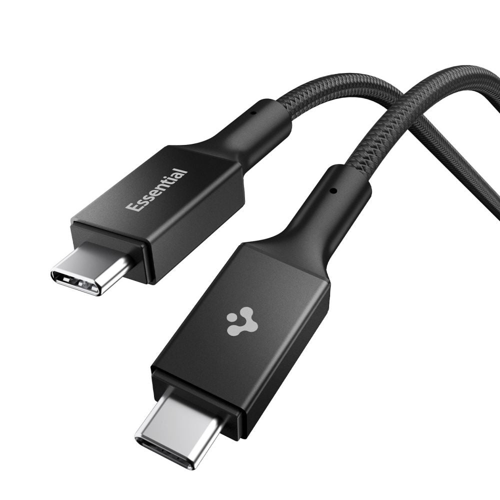 Cabo de Dados e Carregamento USB-C - USB-C Spigen EB10010CC, 100W, 1m, Preto ACA09459