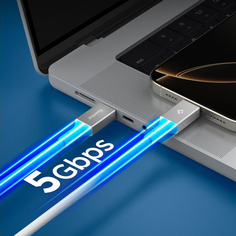 Cabo de Dados e Carregamento USB-C - USB-C Spigen EB10020CC, 100W, 2m, Branco ACA08775