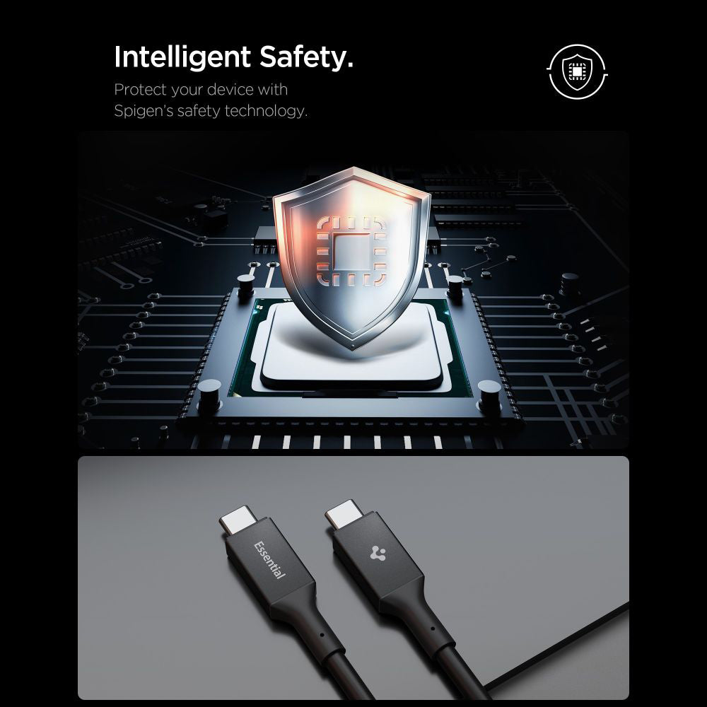 USB-C Data and Charging Cable - USB-C Spigen EB10020CC, 100W, 2m, Black ACA09460