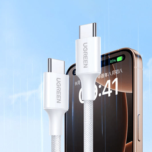 Cabo de Dados e Carregamento USB-C - USB-C UGREEN L501, 60W, 2m, Cinzento