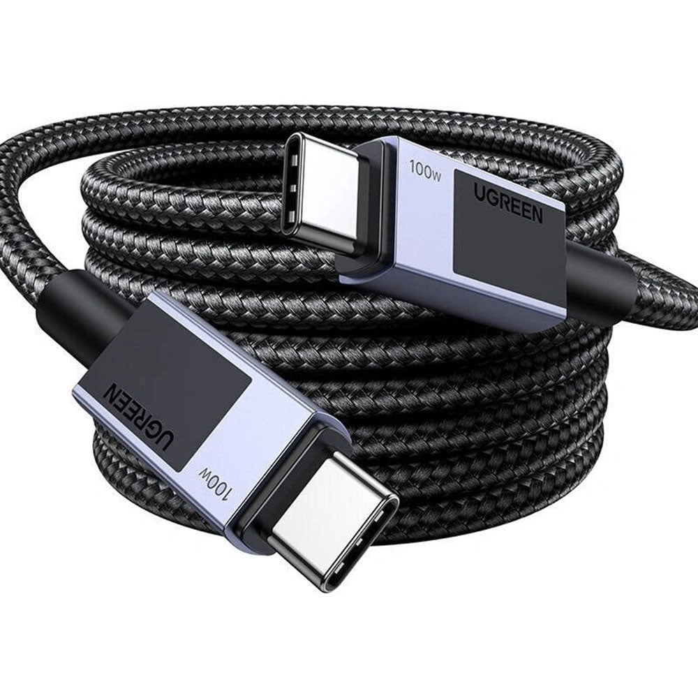 Cabo de Dados e Carregamento USB-C - USB-C UGREEN L512, 100W, 1m, Cinzento