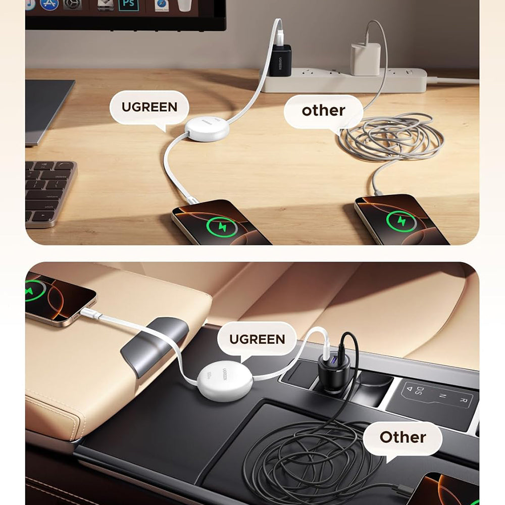 Cabo de Dados e Carregamento USB-C - USB-C UGREEN L531, 100W, 1m, Branco