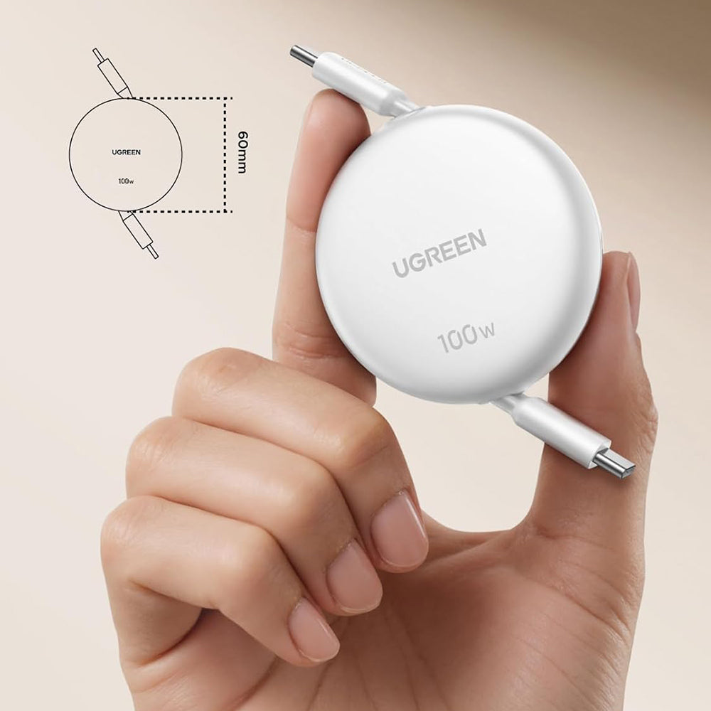 Cabo de Dados e Carregamento USB-C - USB-C UGREEN L531, 100W, 1m, Branco