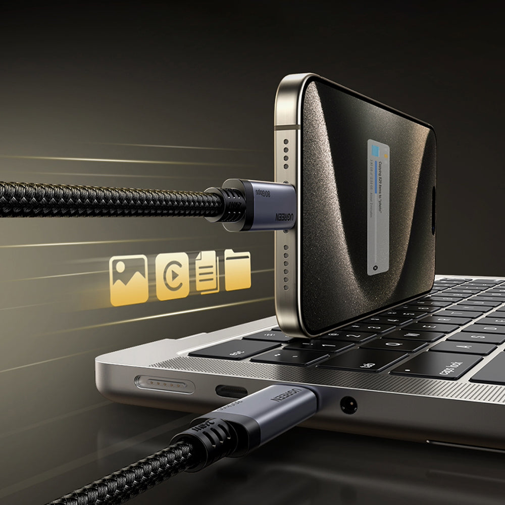 Cabo de Dados e Carregamento USB-C - USB-C UGREEN L706 (65383), 240W, 1m, Preto