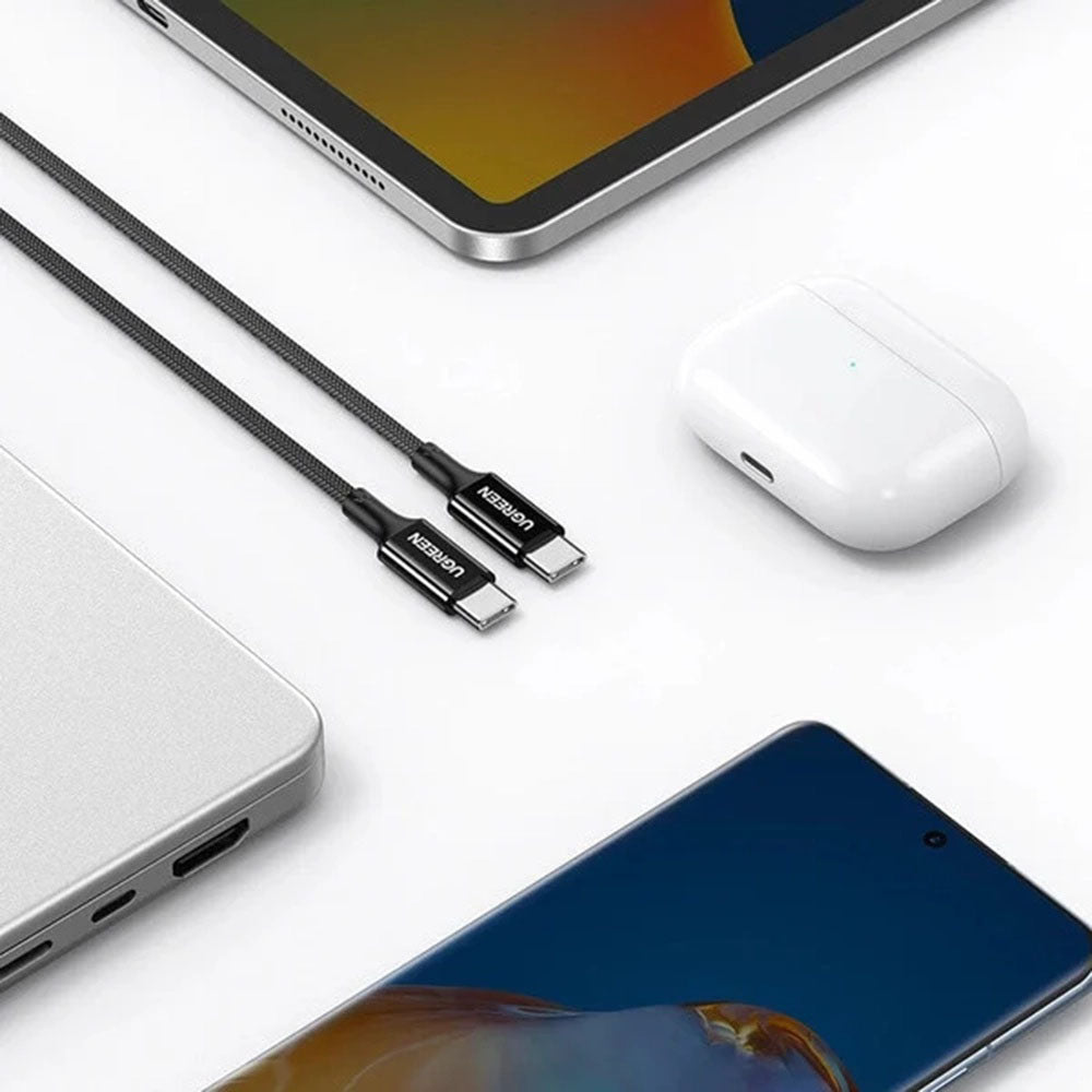 Cabo de Dados e Carregamento USB-C - USB-C UGREEN US557 (15267), 100W, 1m, Branco