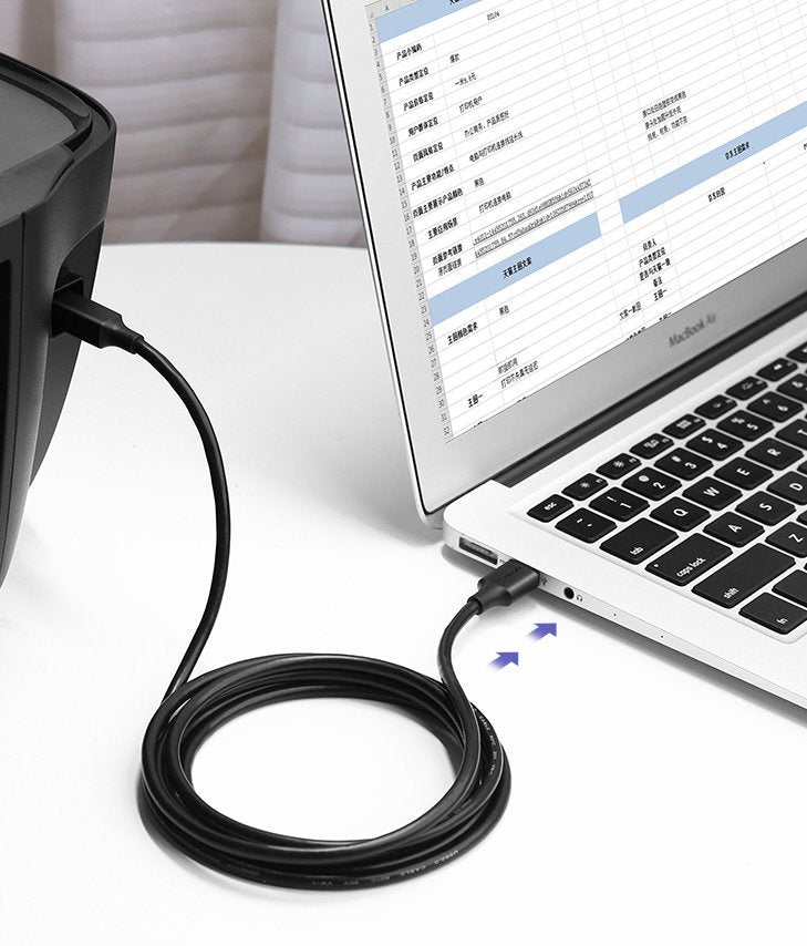 Cabo de Impressora UGREEN US135, USB-A - USB-B, 1.5m, Preto
