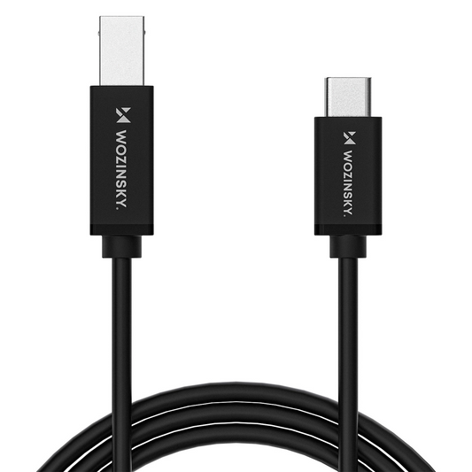 Cabo de Impressora WZK WKDDY1S, USB-C - USB-B, 1m, Preto