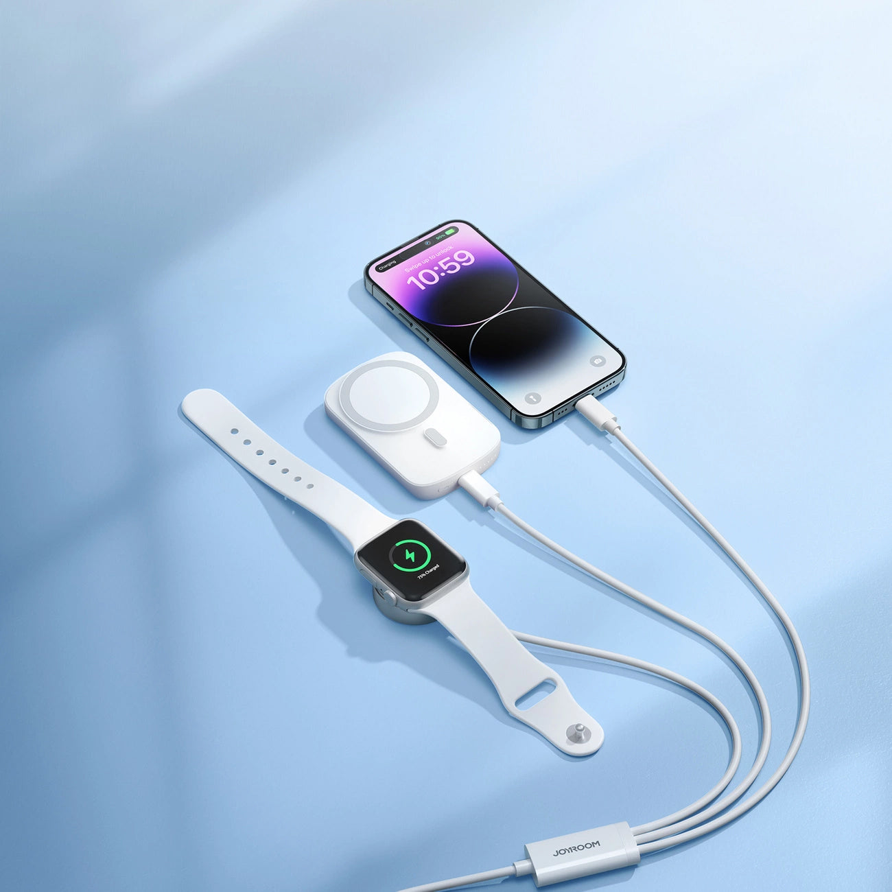 Carregador Wireless Joyroom S-IW008 para Apple Watch Series, USB-A, Branco
