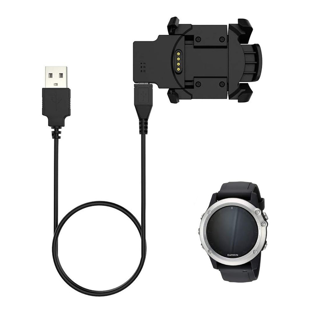 Cabo de Carregamento Techsuit TGC5 para Garmin Fenix 3 Sapphire / 3 HR / 3, USB-A, Preto