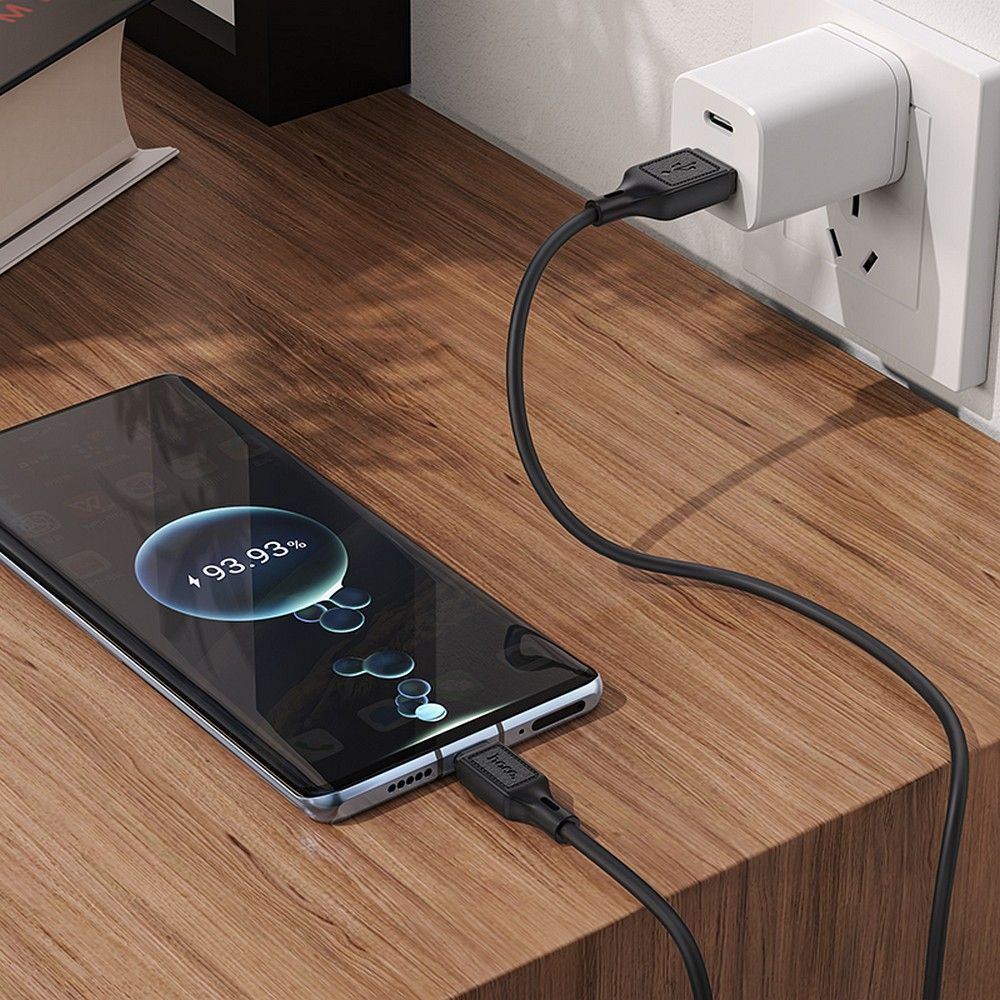 Cabo de Dados e Carregamento USB-A - USB-C HOCO X90, 60W, 1m, Preto