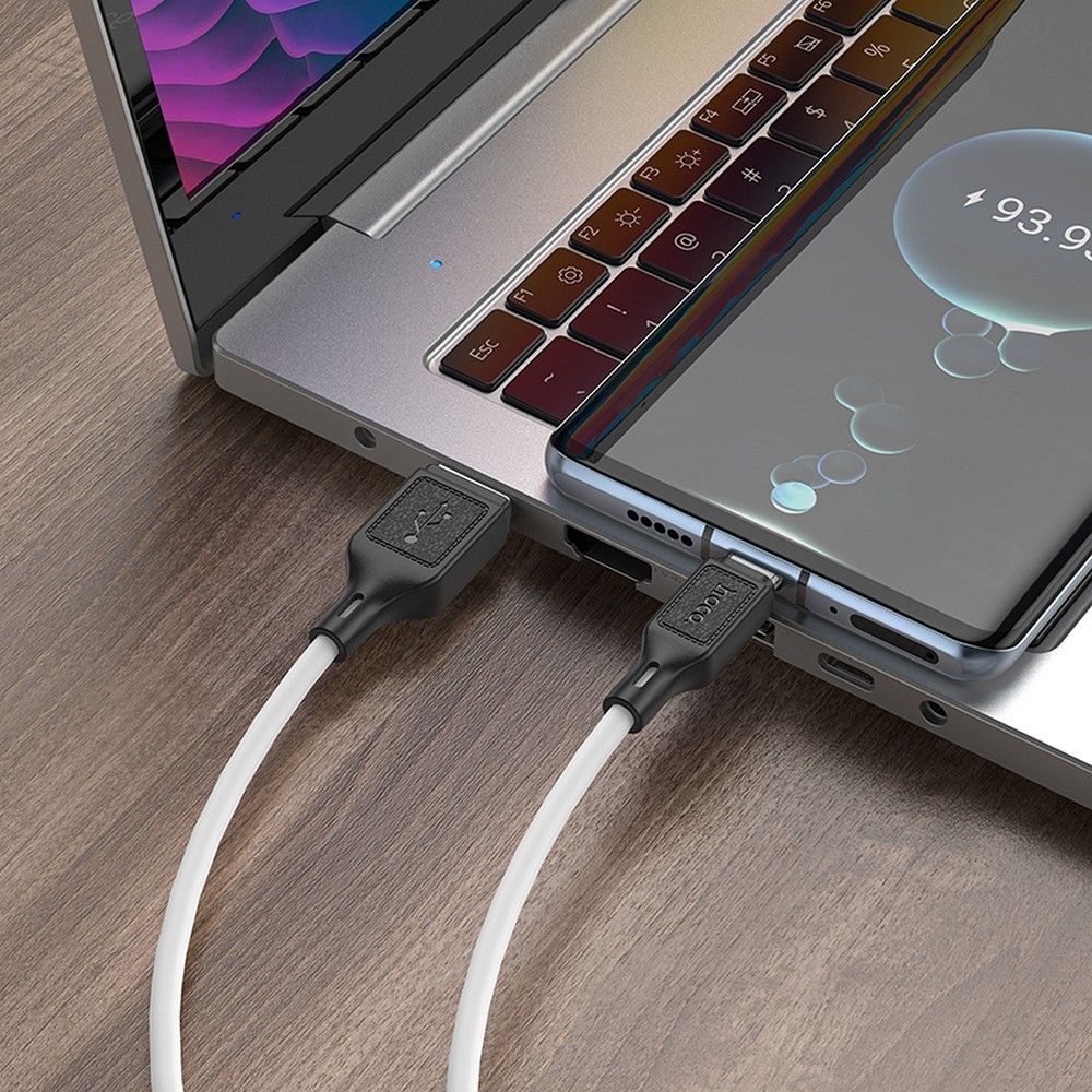Cabo de Dados e Carregamento USB-A - USB-C HOCO X90, 60W, 1m, Branco