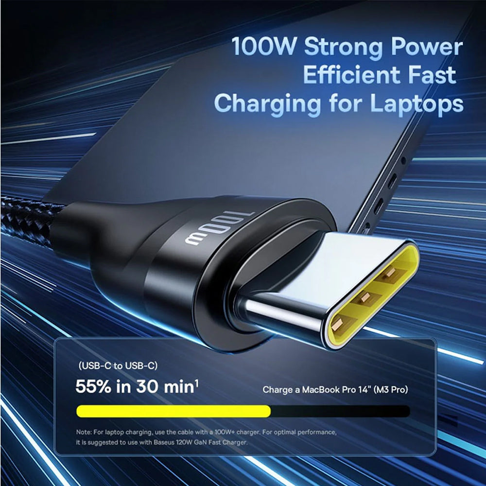 Cabo de Carregamento USB-A / USB-C - Lightning / 2 x USB-C Baseus Flash Series III 3in1, 100W, 1.5m, Preto P10377800U01-00
