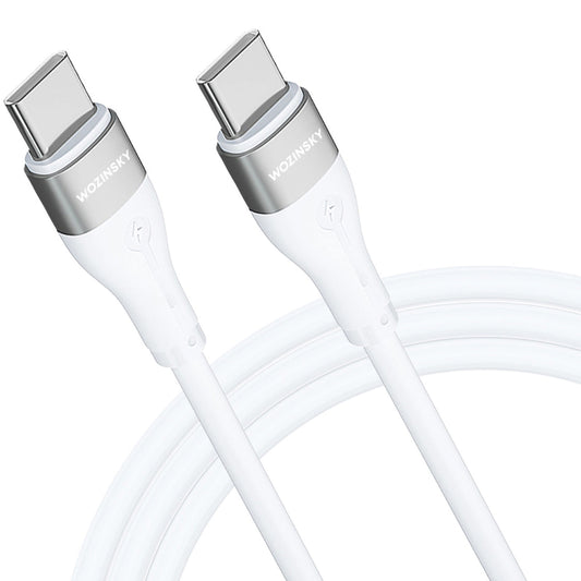 Cabo de carregamento USB-C - USB-C WZK WSTCC2, 65W, 2m, branco