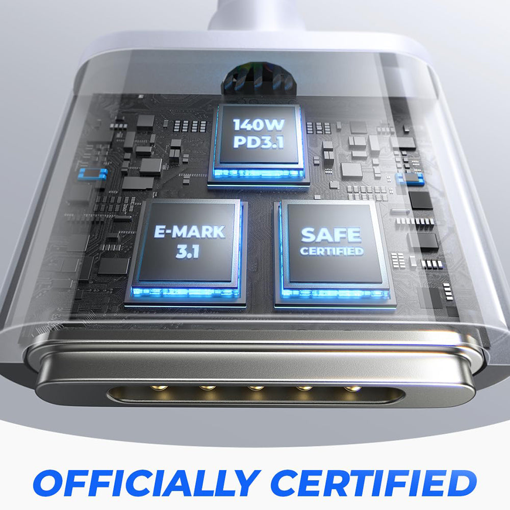 Cabo de Carregamento USB-C - MagSafe 3 Lisen, 140W, 2m, Prateado YL0123070001