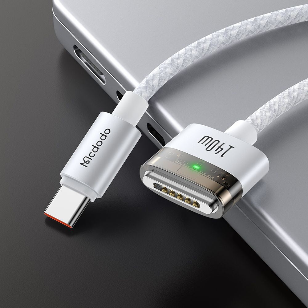 Cabo de Carregamento McDodo CA-2071, USB-C - MagSafe 3, 140W, 2m, Branco