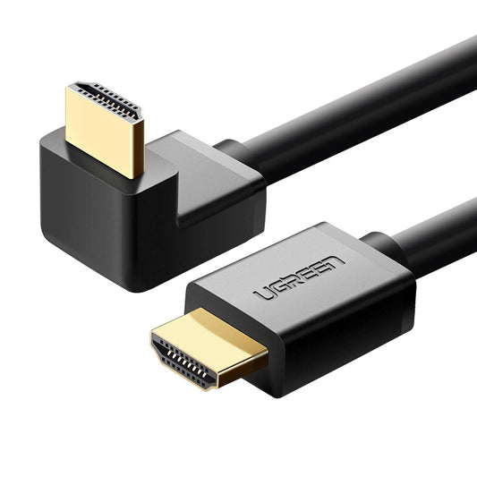 Cabo de vídeo UGREEN angular, HDMI - HDMI, 4K, 1m, preto