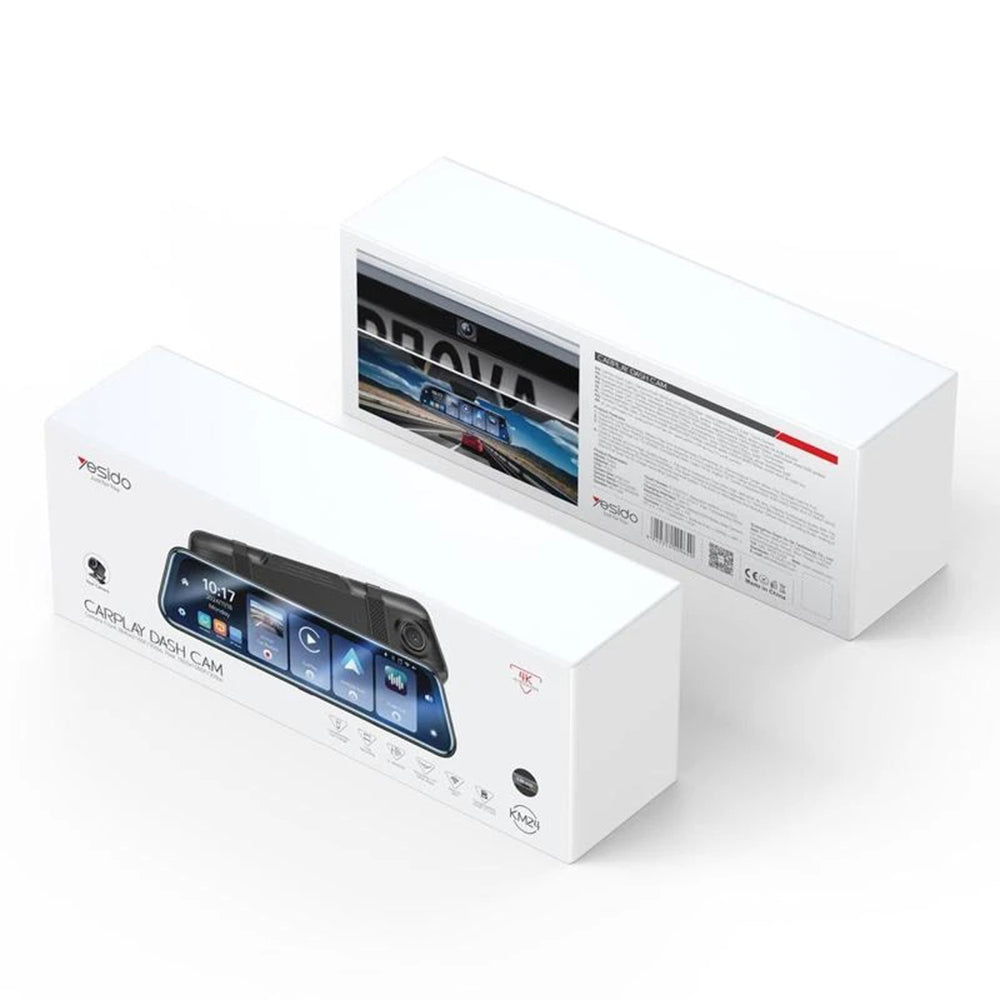 Câmara Auto Yesido KM24 com Carplay / Android Auto, 4K, Ecrã de 9.66 polegadas