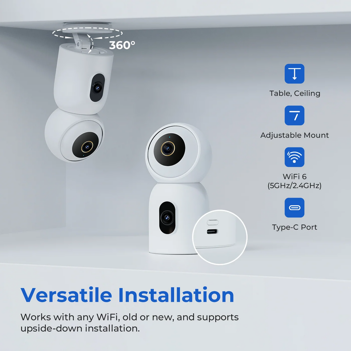 Câmara de Vigilância iMILAB C30 Dual, Wi-Fi, 3K, Interior CMSXJ111A