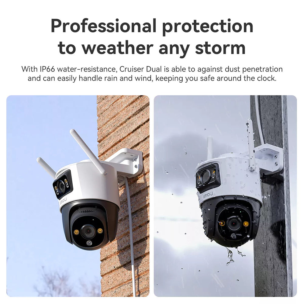 Câmara de Vigilância Imou Cruiser Dual, Wi-Fi, 2.8K + 2.8K, IP66, Exterior, Branca IPC-S7XP-10M0WED-0360B
