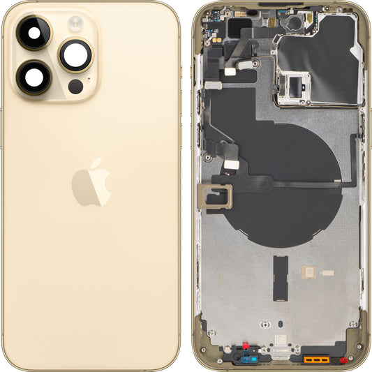 Capa da bateria do Apple iPhone 14 Pro Max, com meia capa, dourada, trocar