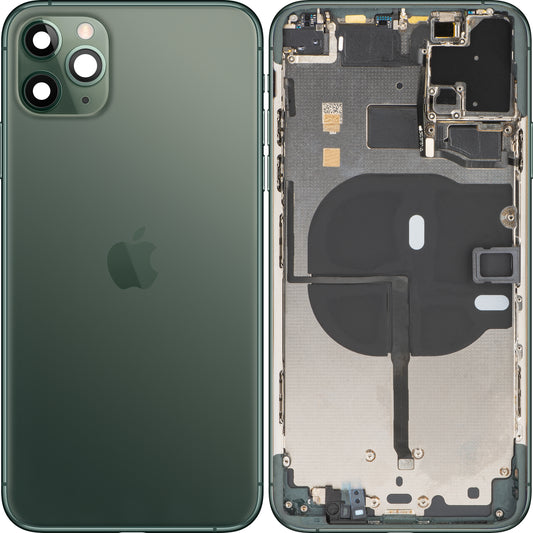 Capa da bateria do Apple iPhone 11 Pro Max, com meia capa, verde meia-noite, Trocar