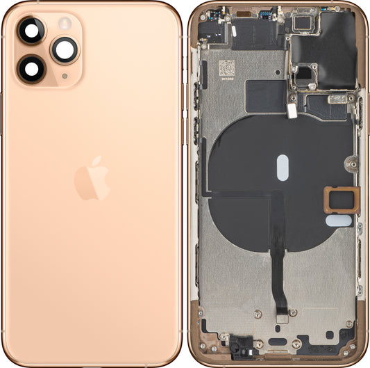 Capa da bateria do Apple iPhone 11 Pro, com meia capa, dourado mate, trocar