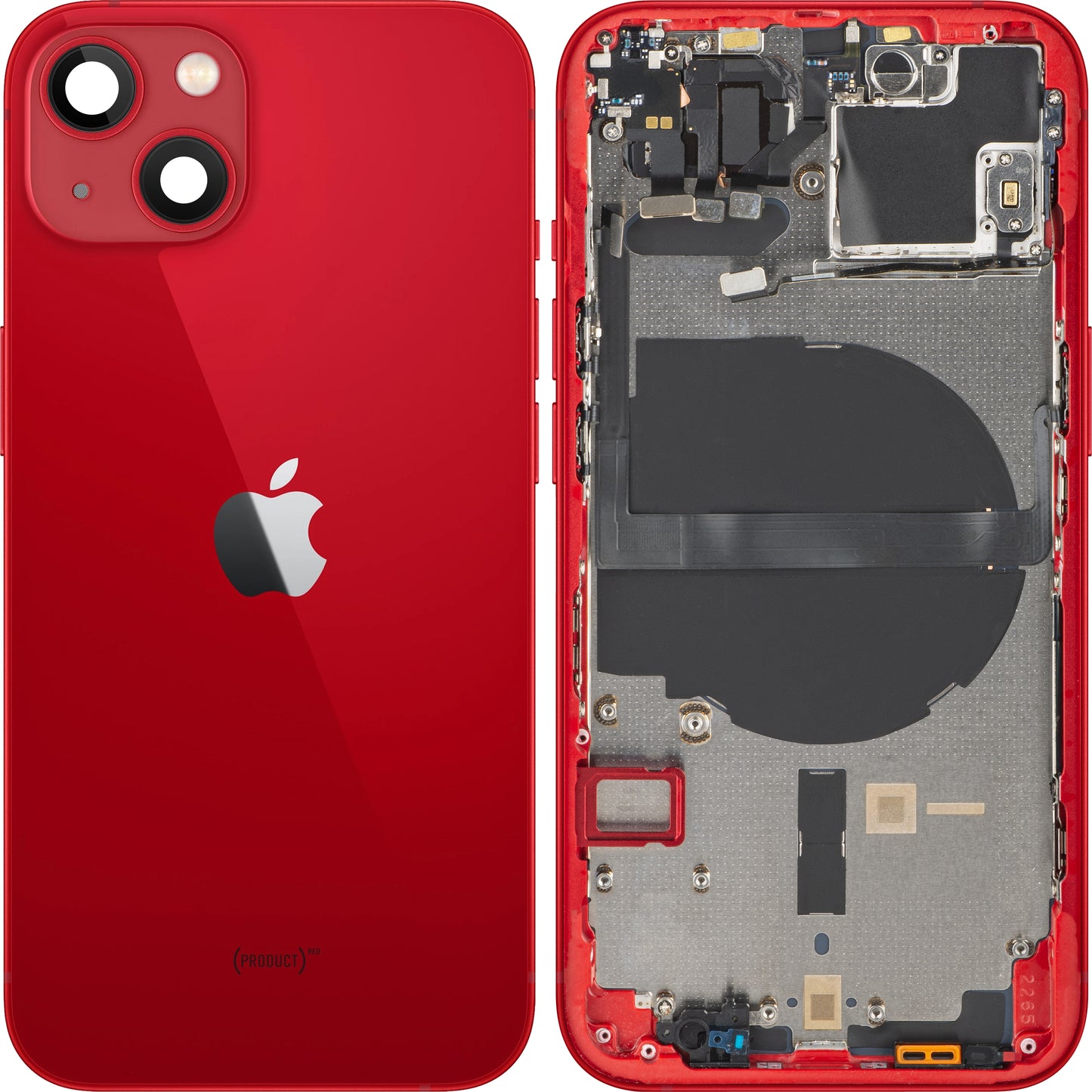 Tampa da Bateria Apple iPhone 13, Com Carcaça Central, Vermelho, Swap