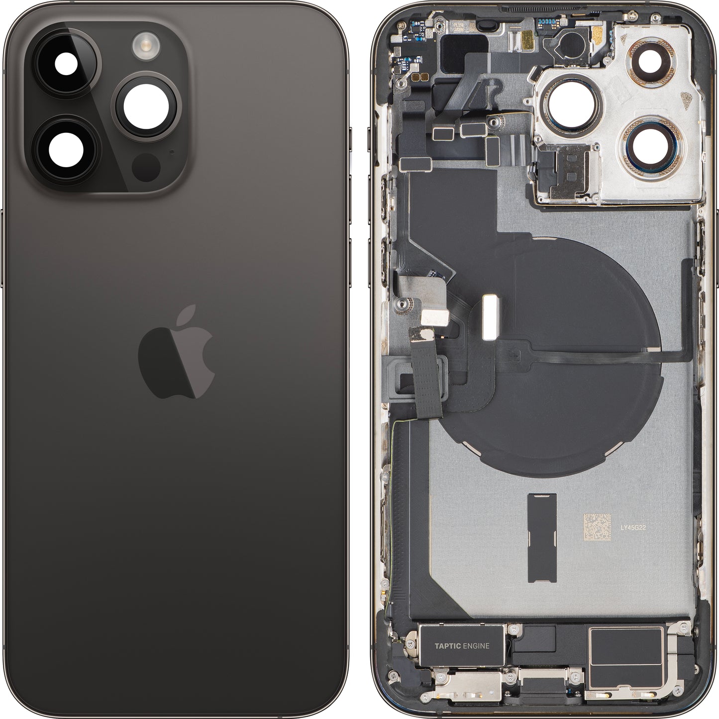 Tampa da Bateria Apple iPhone 14 Pro Max, Com Carcaça Central, Peças Completas, Preto (Space Black), Swap