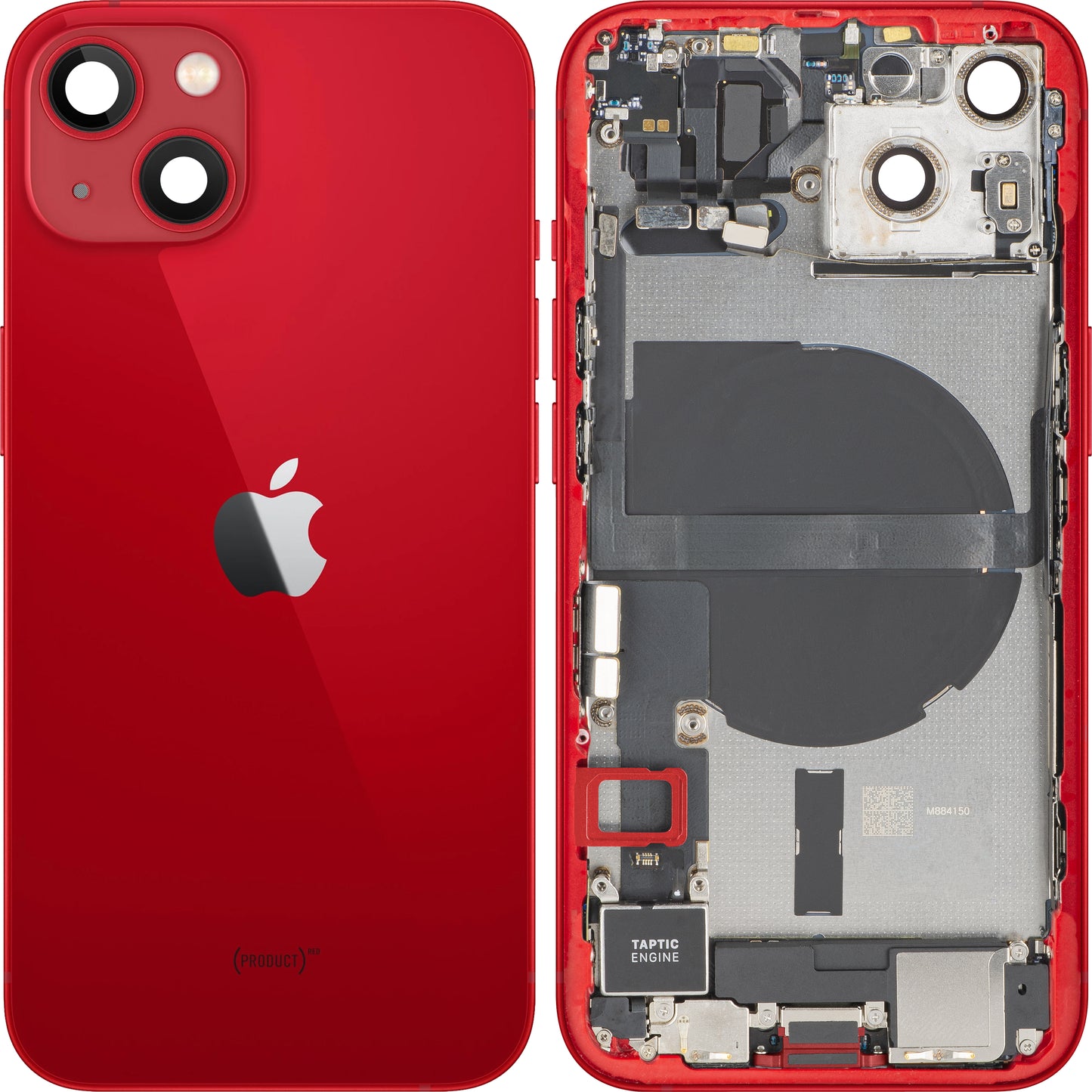 Capa de Bateria Apple iPhone 13, Com Carcaça Central, Peças Completas, Vermelho, Swap