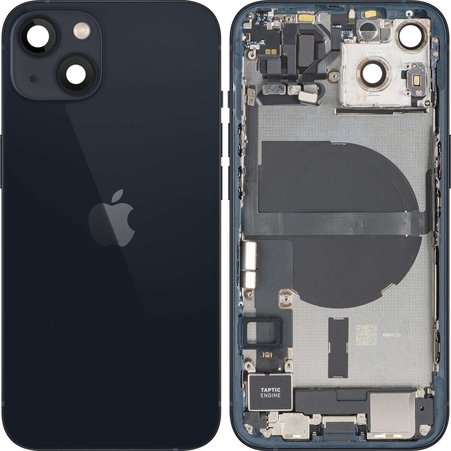Tampa da Bateria Apple iPhone 13, Com Carcaça Intermédia, Peças Completas, Preto (Midnight), Swap