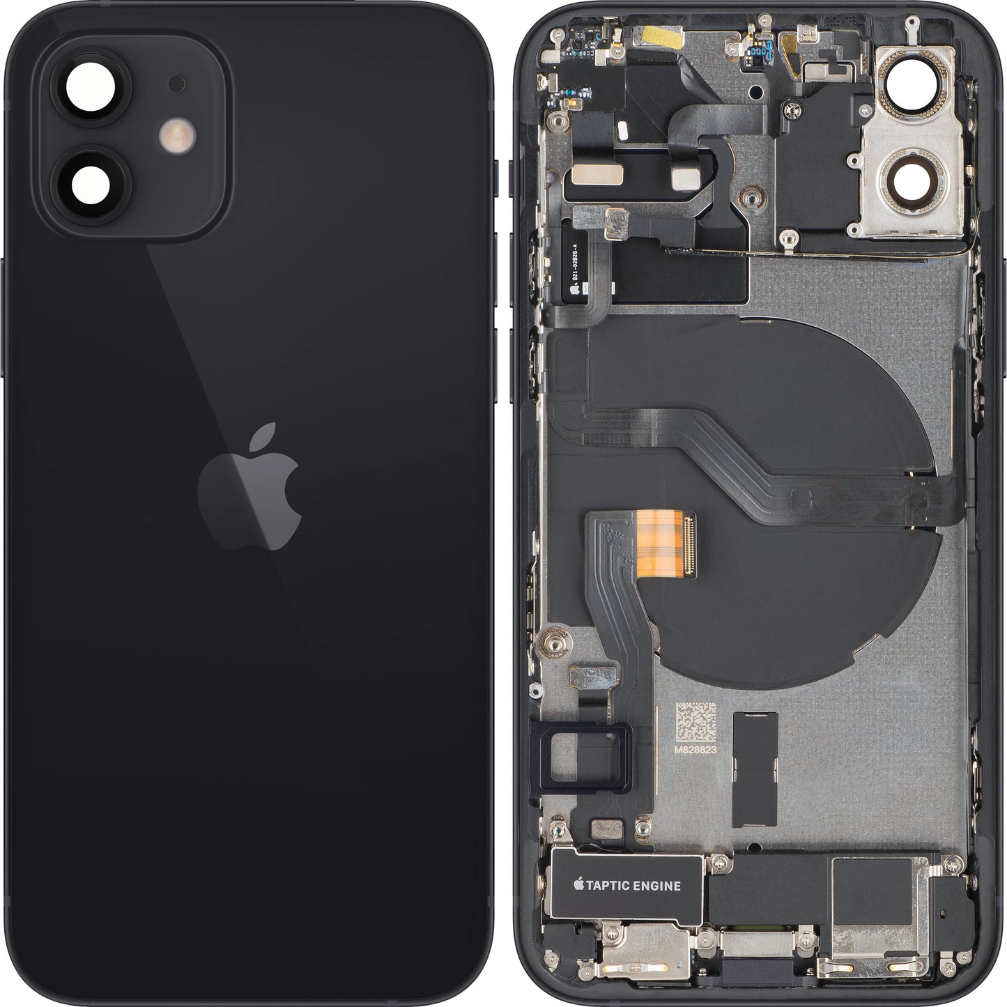 Capa de Bateria Apple iPhone 12, Com Carcaça Central, Completa, Preto, Swap