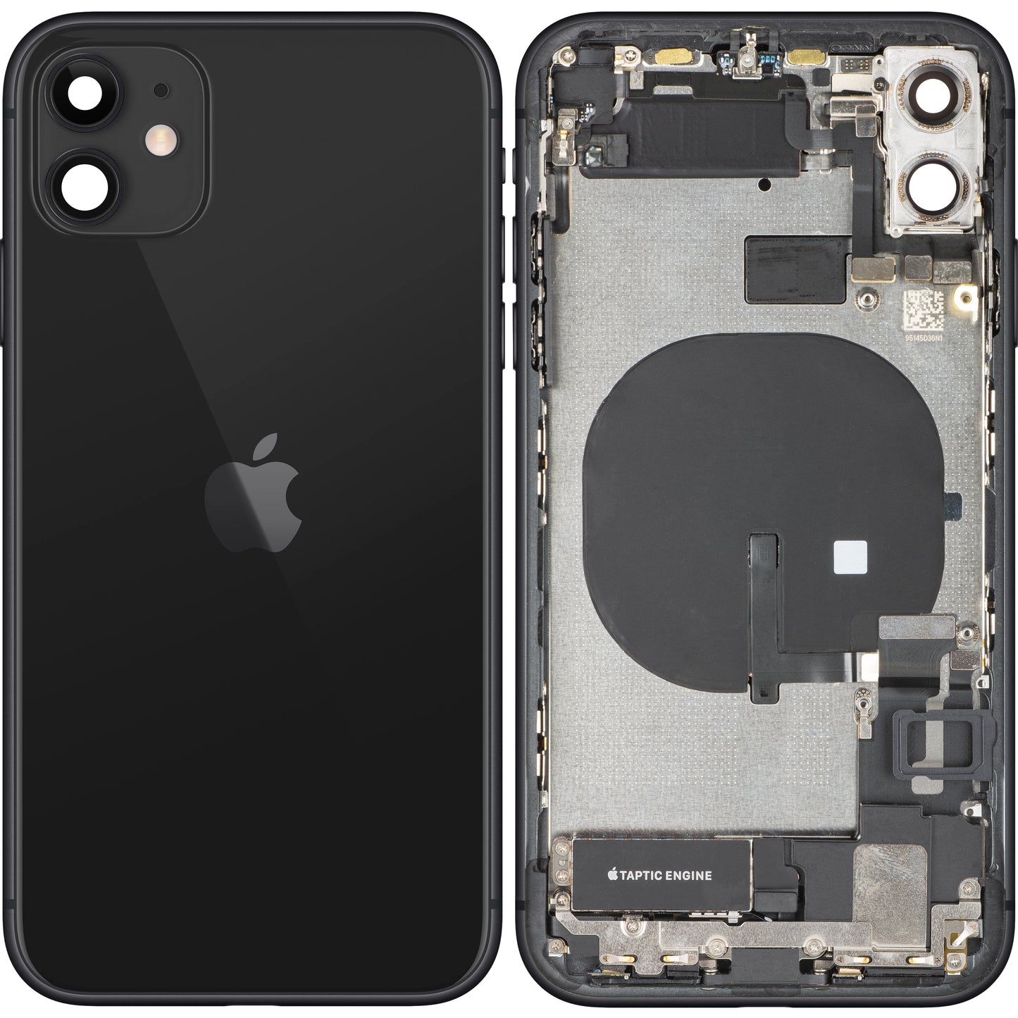 Tampa da Bateria Apple iPhone 11, Com Carcaça Central, Peças Completas, Preto, Swap