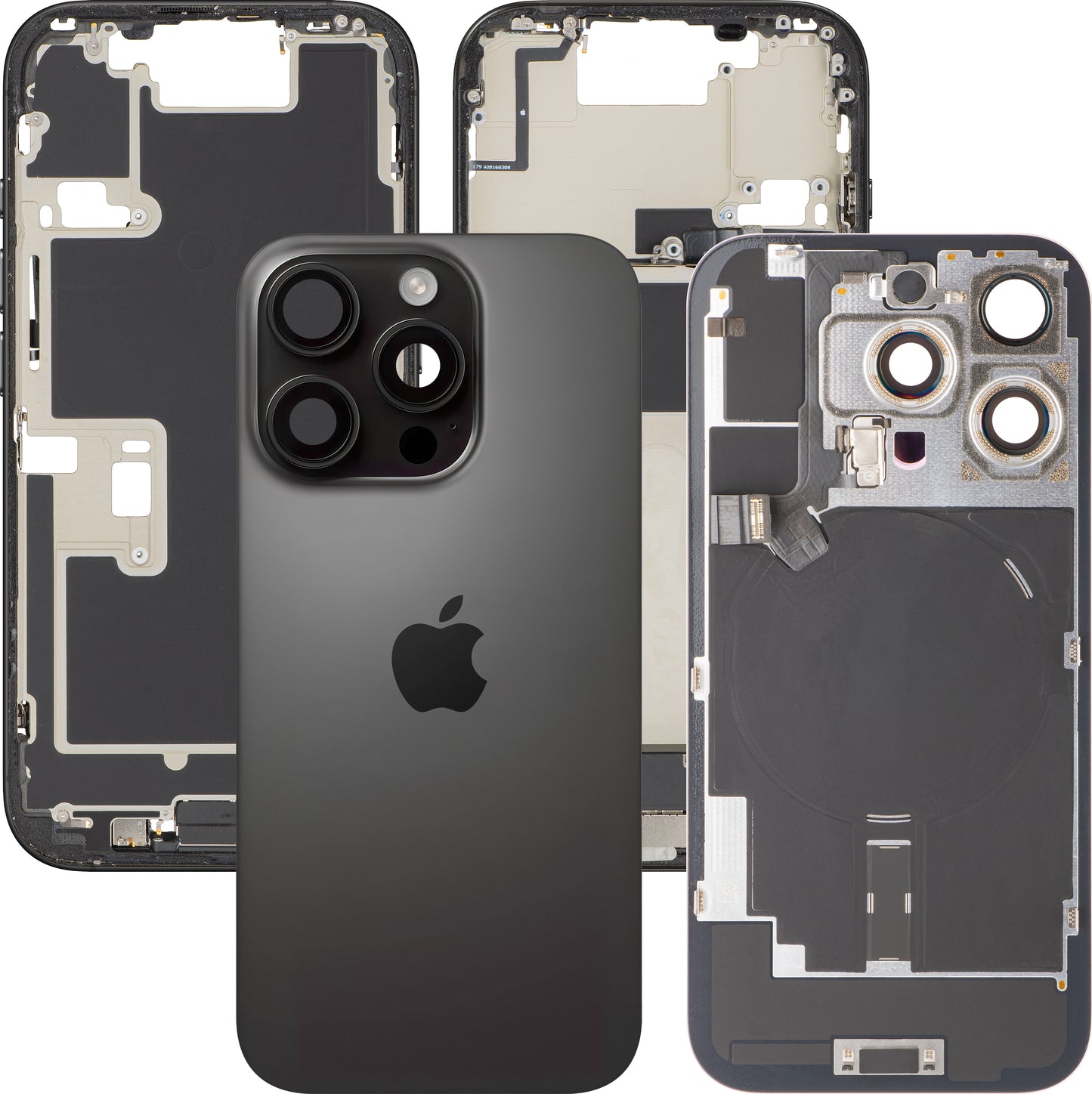 Capa de Bateria Apple iPhone 16 Pro, Com Carcaça Central, Completa, Preto (Titânio Negro), Swap