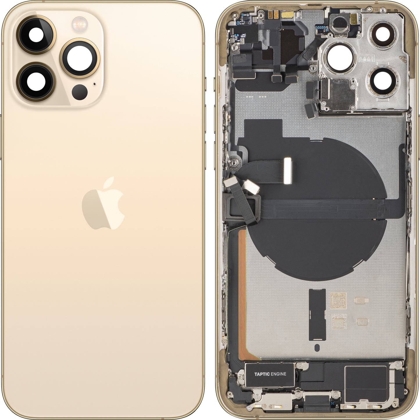 Tampa da Bateria Apple iPhone 13 Pro Max, Com Carcaça Central, Completa, Dourado, Swap