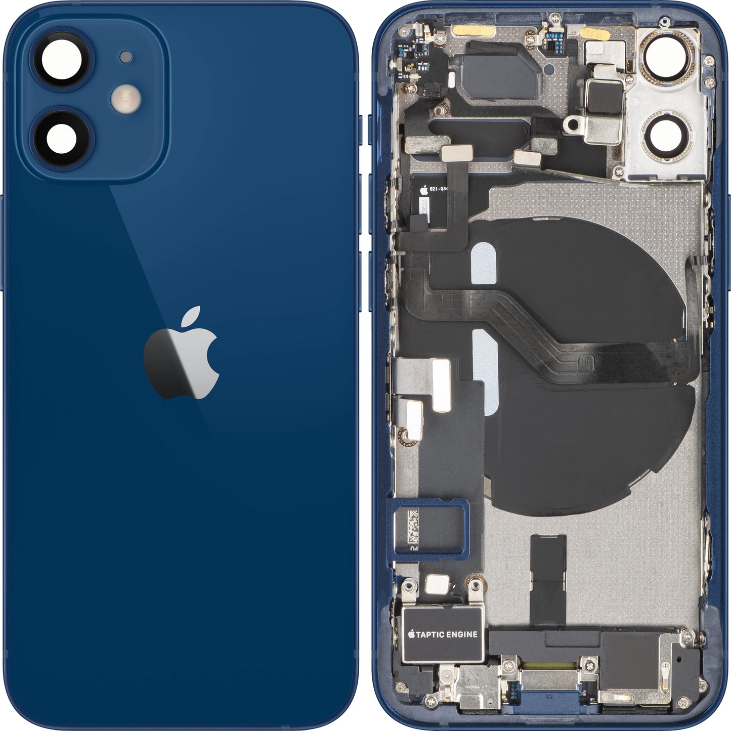 Tampa da Bateria Apple iPhone 12 mini, Com Carcaça Central, Completa, Azul, Swap